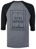 Citi Open Tennis Court Skyline 3/4 Sleeve Raglan - Grey/Black